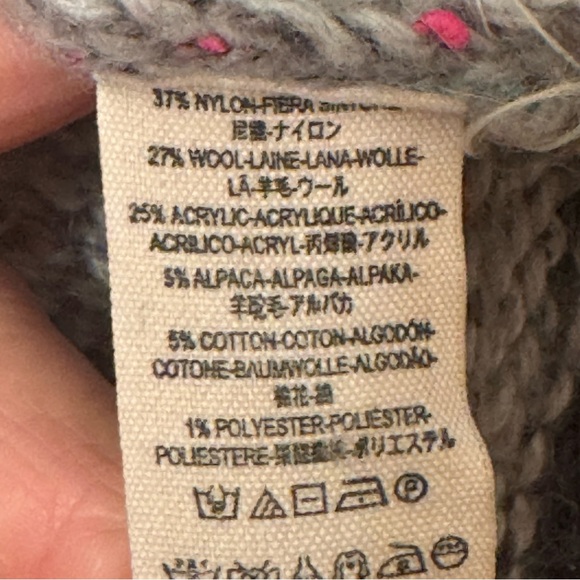 Free People I Heart You Cropped Knit Multi-Color Sweater Size M / Alpaca Blend - Picture 7 of 10